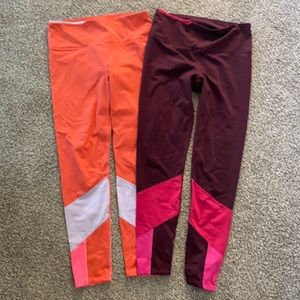 Two pairs of color lock joylab leggings